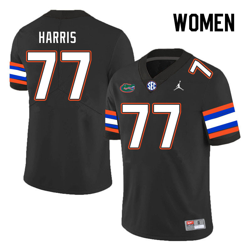 Women #77 Knijeah Harris Florida Gators College Football Jerseys Stitched Sale-Black - Click Image to Close
